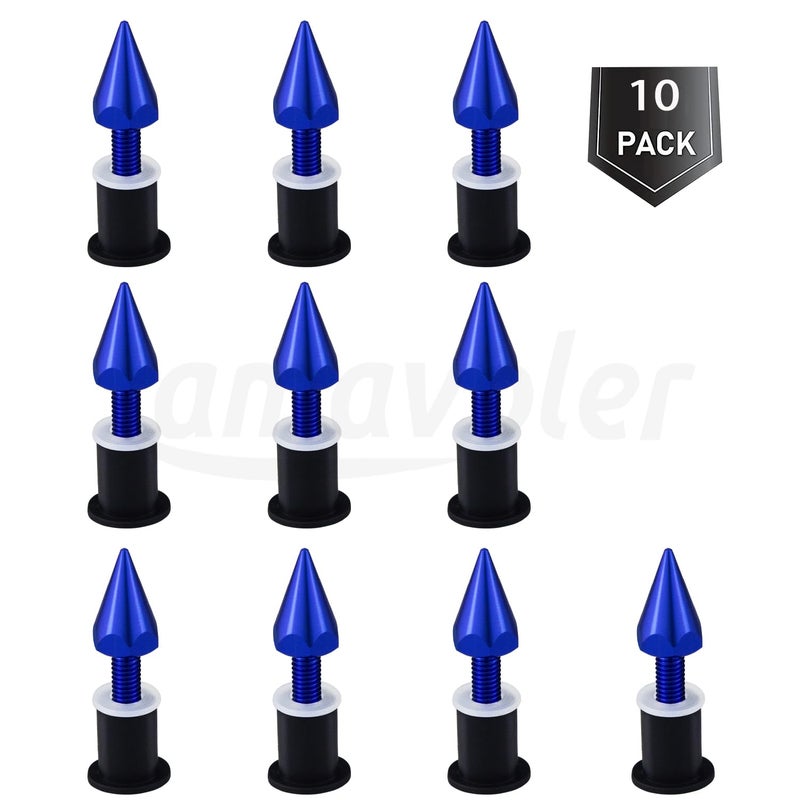 Amavoler 10 PCS M5 Motorcycle Windscreen Bolts Screws Kit,Universal Motorcycle CNC Windshield Windscreen Bolt Screw,Works on OEM or Aftermarket Windshields. (Blue) - Image 3